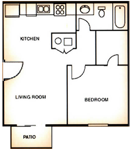 One Bedroom / One Bath / Open Patio