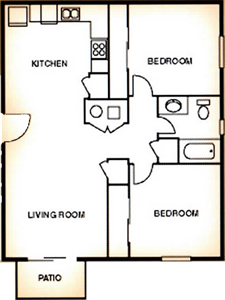 Two Bedroom / One Bath / Open Patio